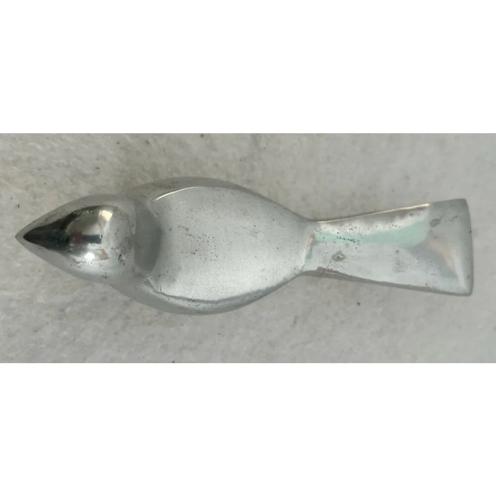 MCM Bird Silver Plate Figurine Paperweight Minamalist Vintage Teacher Gift